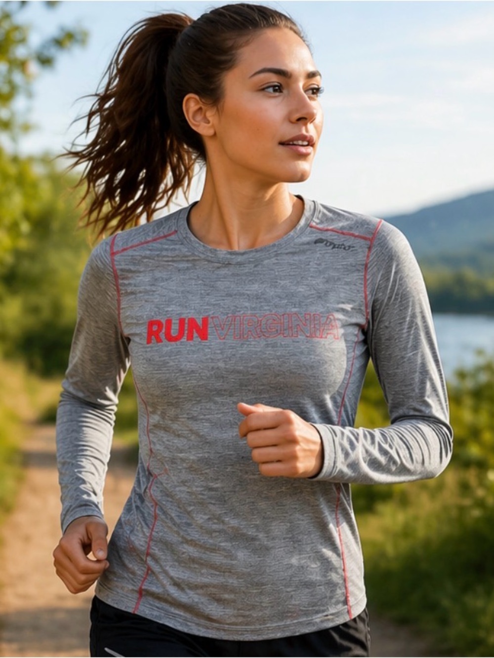 Brooks Run Virginia Long Sleeve Running Shirt Medium GrayAthleticPerformance Top